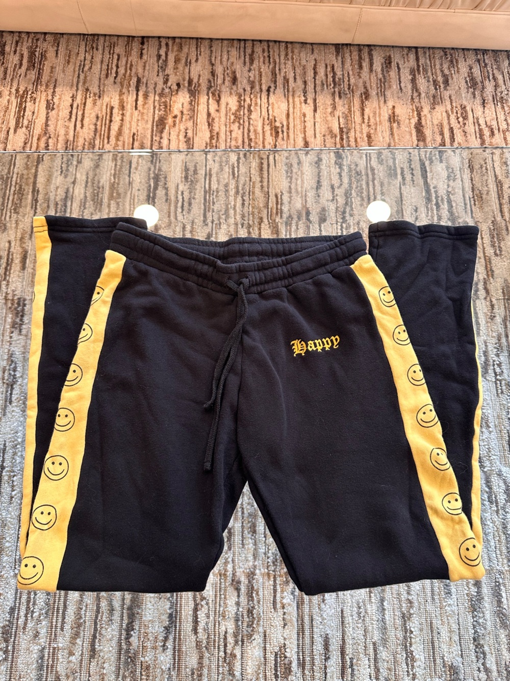 Lauren Moshi 'Happy' Smiley Sweatpants Size XS